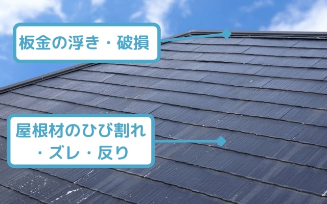 屋根の雨漏り箇所
