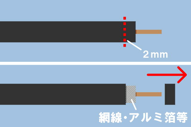 アンテナケーブ加工2