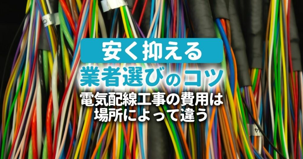 安く抑える業務選びのコツ電気配線工事の費用は場所によって違う