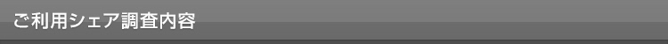 ご利用シェア調査内容