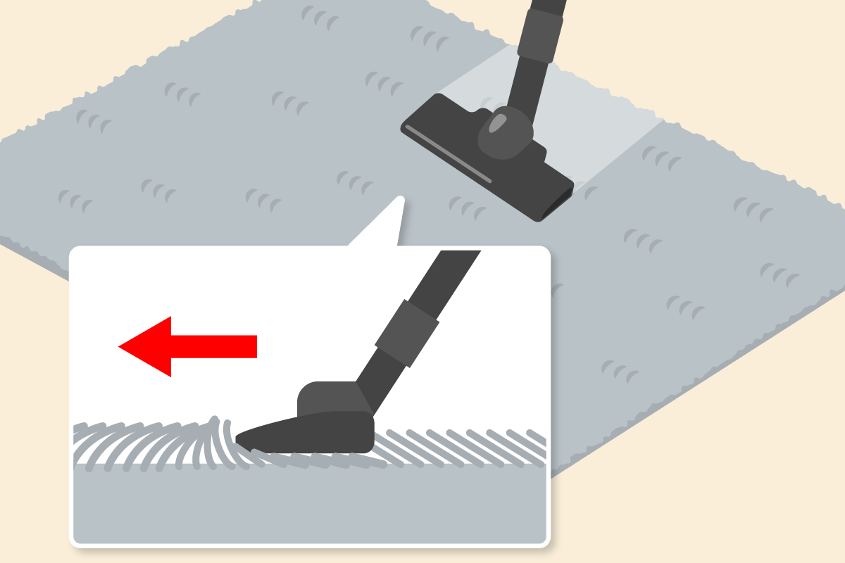 カーペットの掃除機のかけ方
