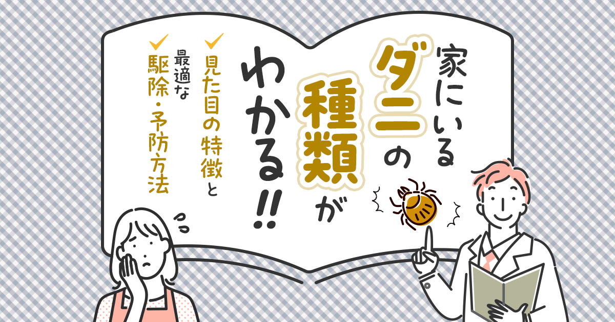 家にいるダニの種類がわかる！！見た目の特徴と最適な駆除・予防方法