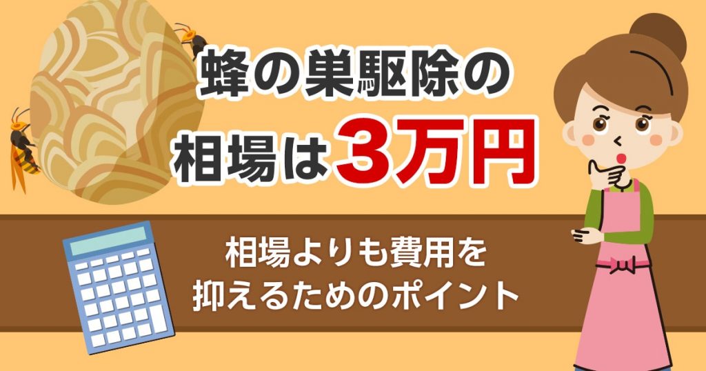 蜂の巣駆除の相場は3万円　相場よりも費用を抑えるためのポイント