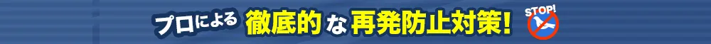 プロによる徹底的な再発防止対策！