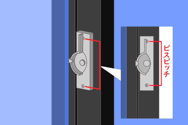 クレセント錠 ビスピッチ