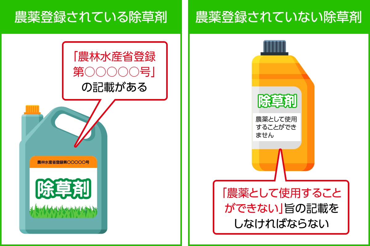 道具_除草剤_農薬登録の見分け方