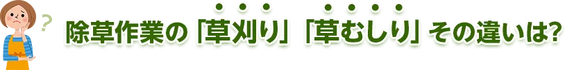 除草作業の「草刈り」「草むしり」その違いは？