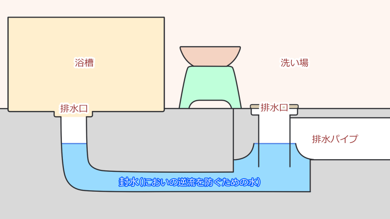 浴室　排水のしくみ