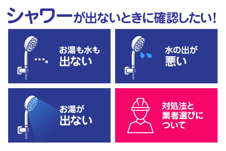 シャワーが出ないときに確認したい症状と対処法