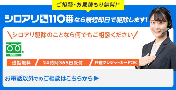 今すぐお電話で無料相談!シロアリ110番