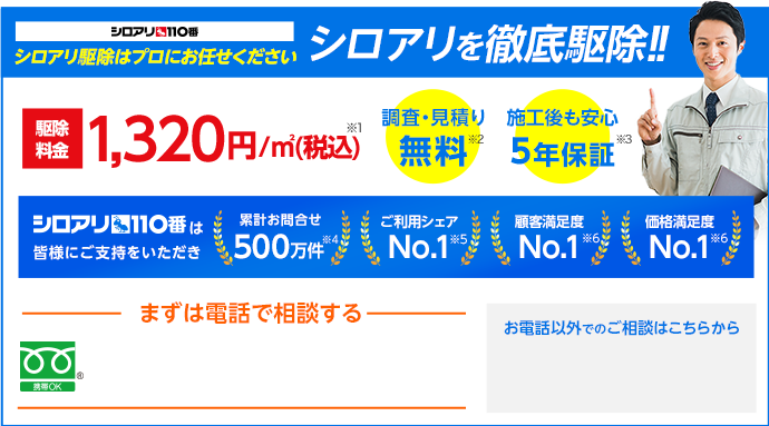 シロアリ駆除はプロにお任せください！