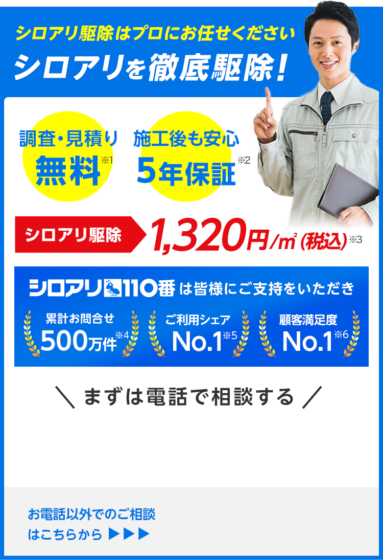 シロアリ駆除はプロにお任せください！