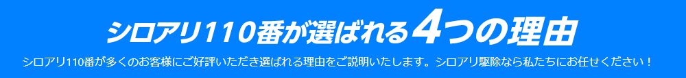 シロアリ110番が選ばれる4つの理由