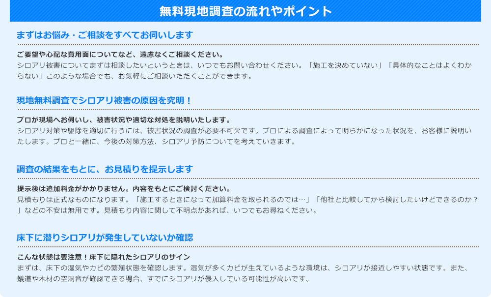 無料現地調査の流れやポイント