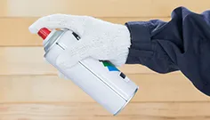 殺虫スプレー使用風景