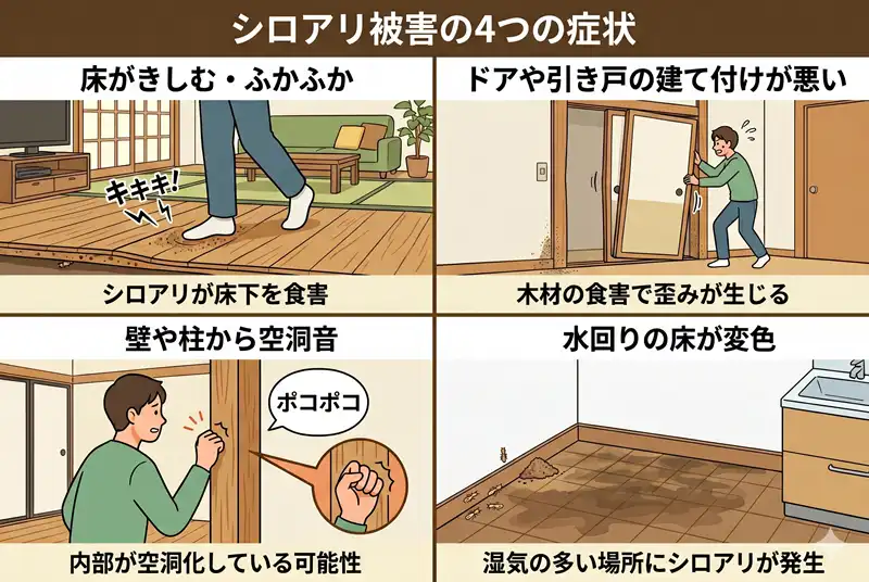 シロアリ被害4つの症状